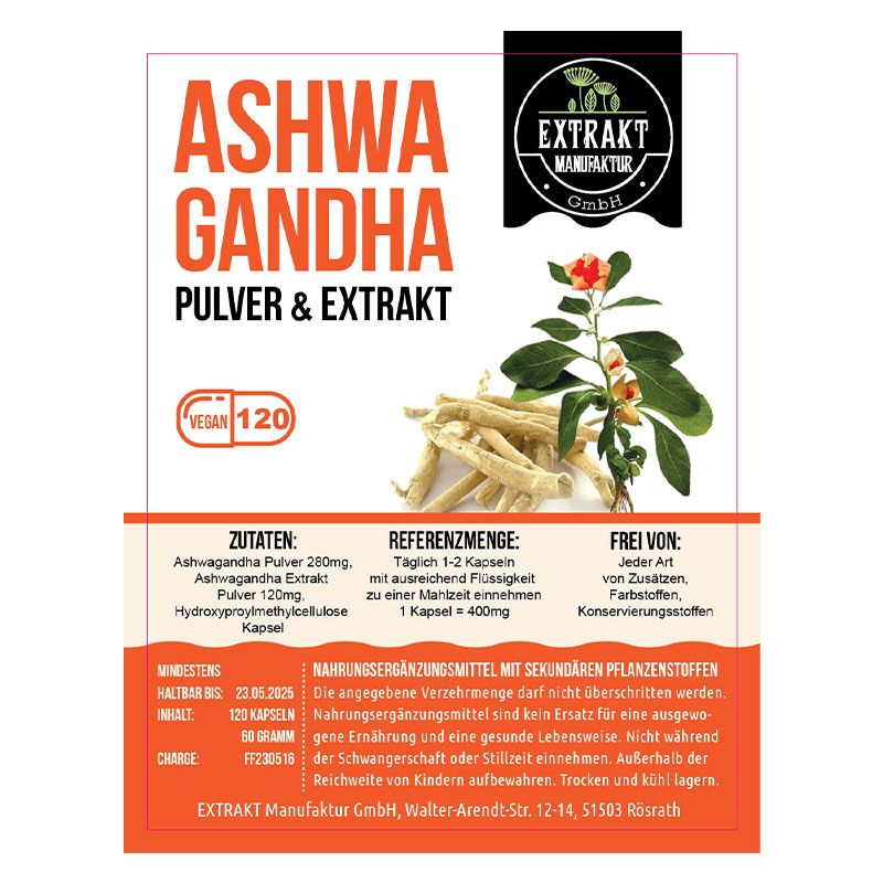 Extrakt Manufaktur Ashwagandha Kapseln Withania somnifera