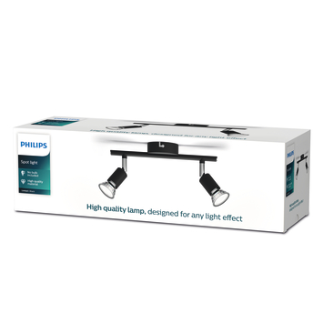 Philips spotbalk Limbali GU10 50W 2-lichts zwart