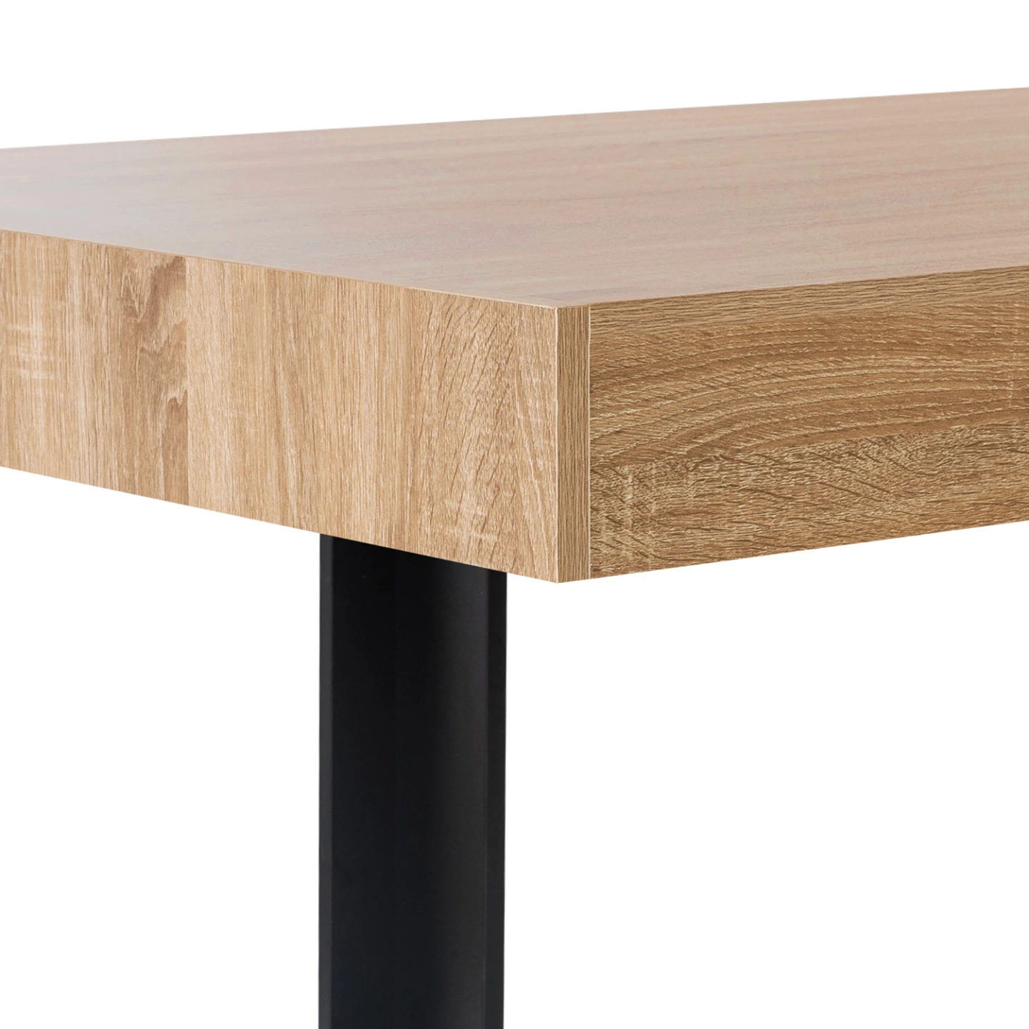 Table à manger rectangle PHOENIX 8 personnes bois et noir 200 cm