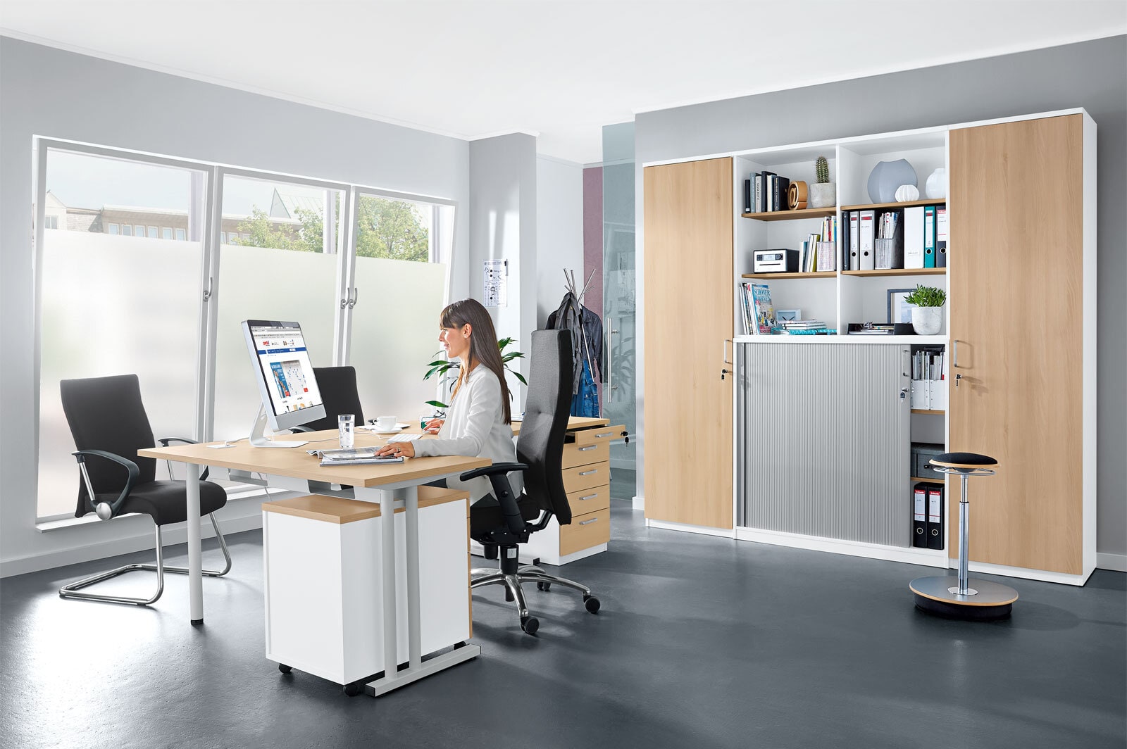 Schreibtisch Tischplatte Acacia Light ca. 180 x 140 cm