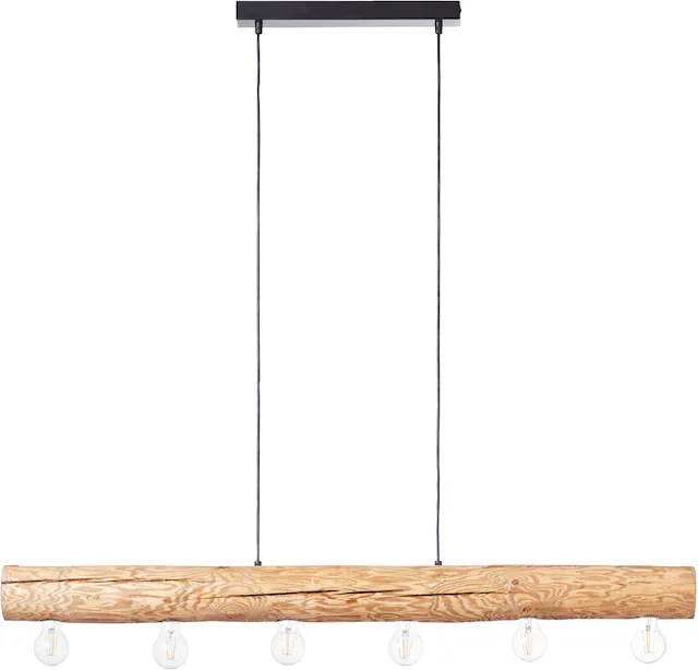 Brilliant Pendelleuchte »Trabo« E27 1 Stk. 105cm Höhe, 115cm Breite, 6x E27, kürzbar, Holz/Metall, kiefer gebeizt