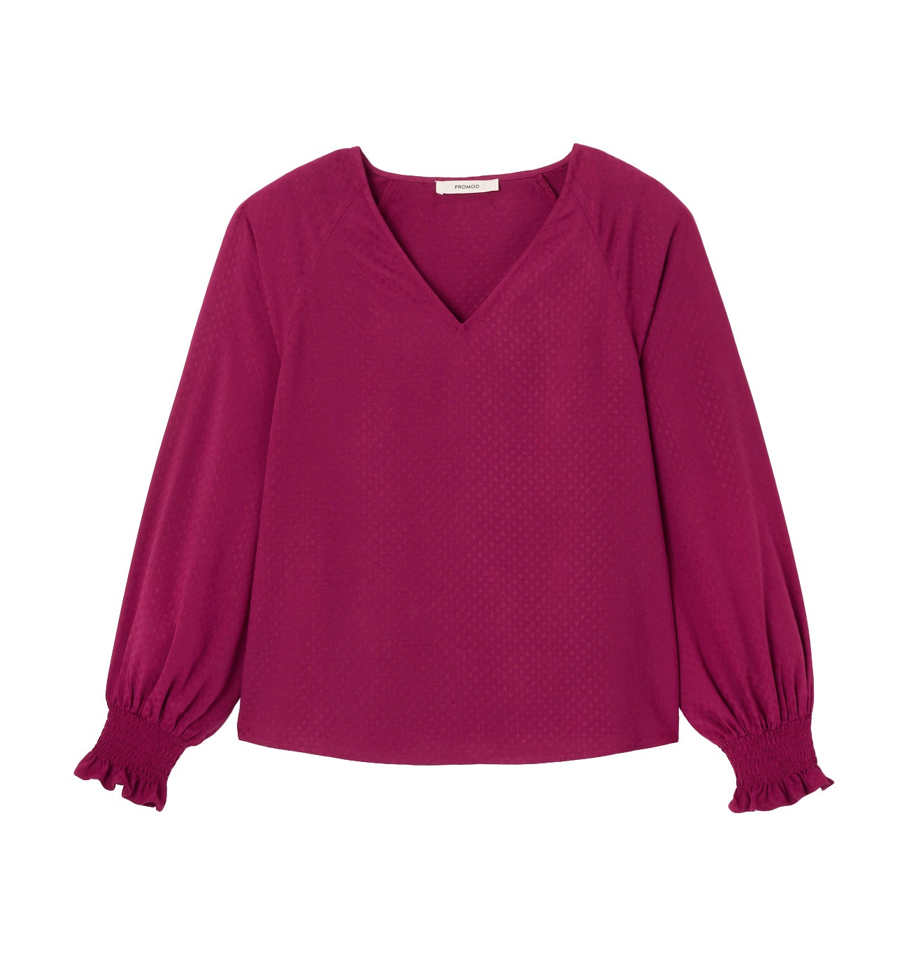 Blouse à smocks Femme - Framboise