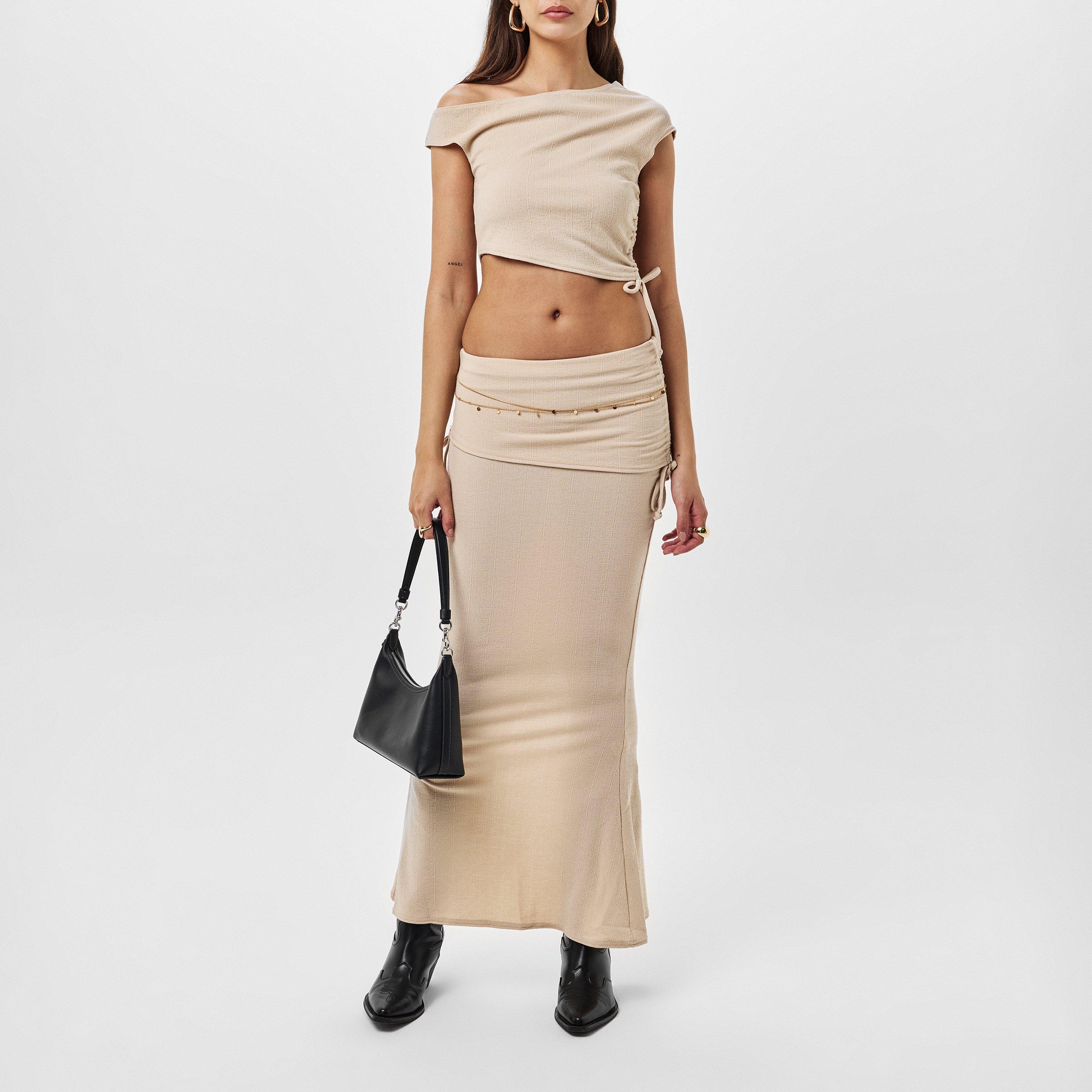 Missy Empire Off The Shoulder Ruched Crop Top