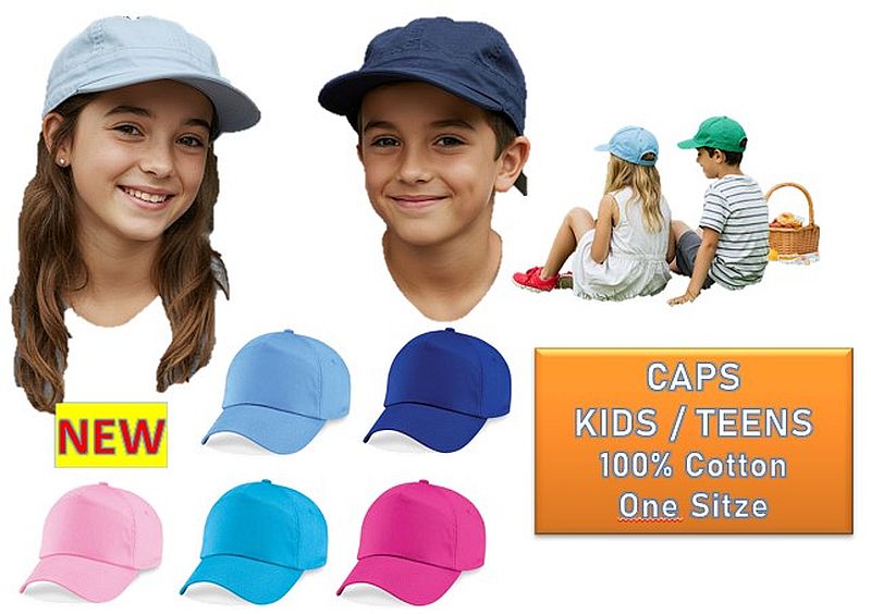 Neutral 5 Panel Cap 100%Cotton Kinder & Jugendliche One Size