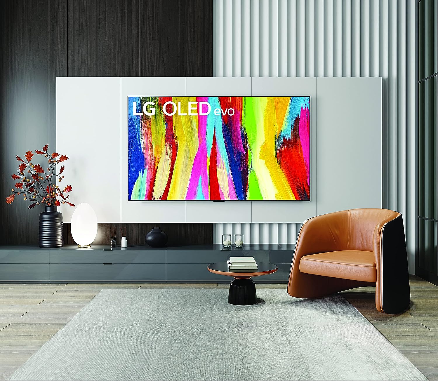 Smart TV LG Série C2 de 55 polegadas OLED evo OLED55C2PUA, 2022 - TV 4K com Inteligência Artificial, Alexa integrada, Prata Escuro