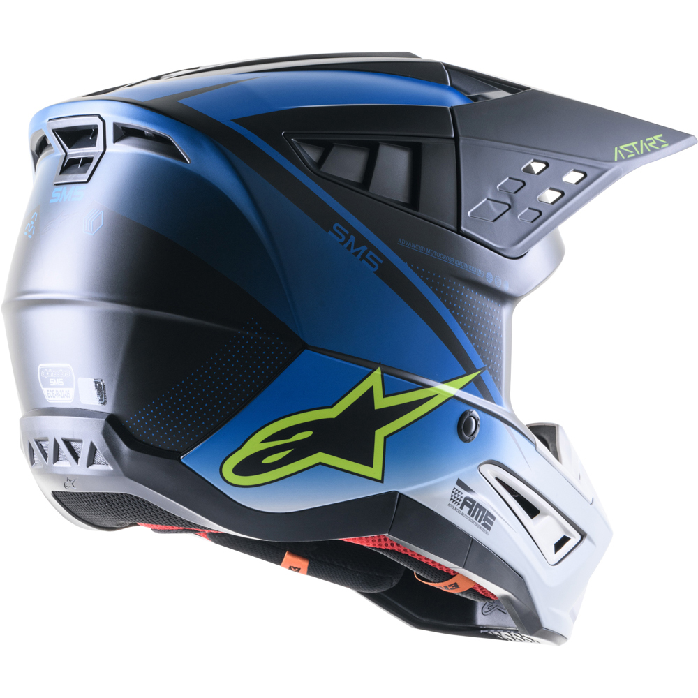 Alpinestars - Casque Supertech S-M5 Rayon Noir / Bleu / Blanc Mat