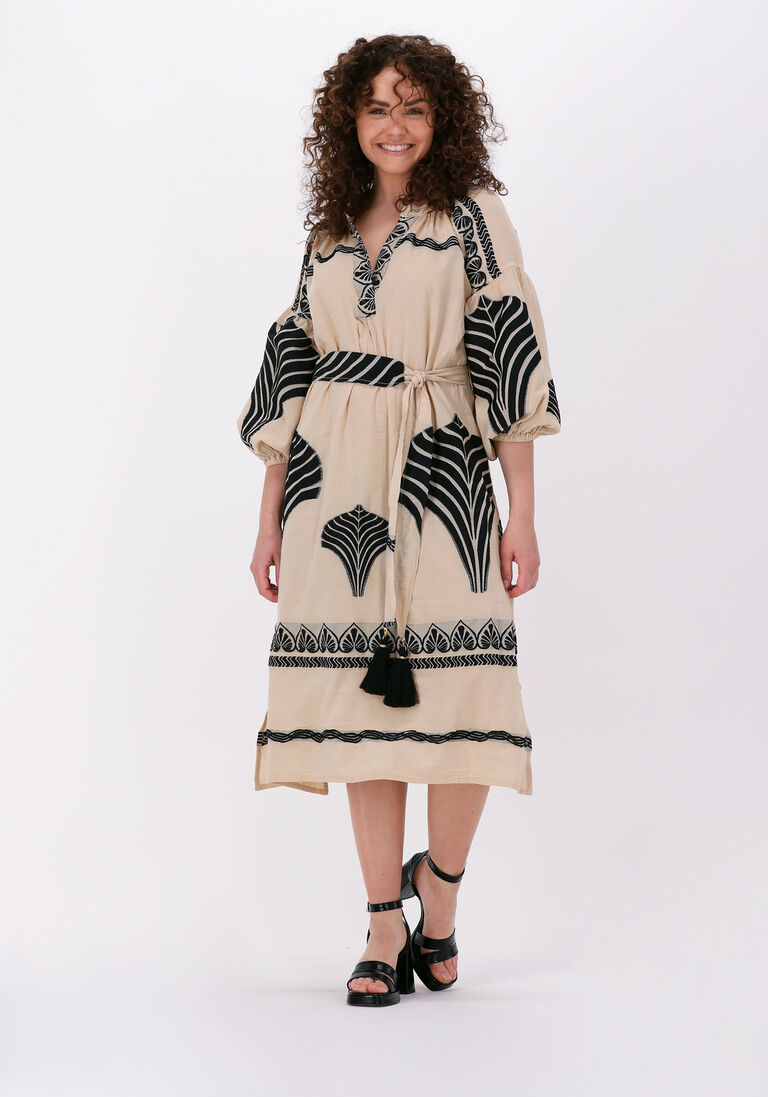 NEMA zwarte nema midi jurk marlene