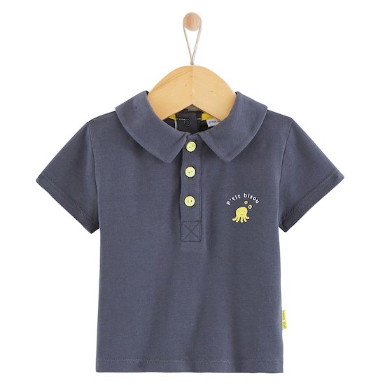 Polo manches courtes Trop Chou   Gris anthracite        1 mois   de               P'tit bisou