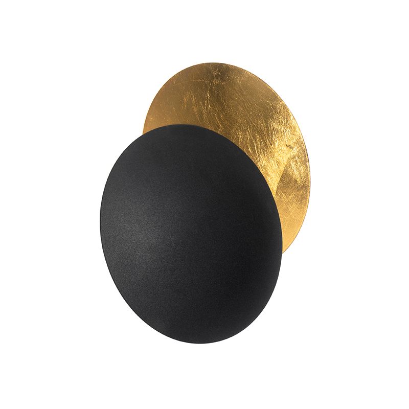 Moderne wandlamp zwart met goud - Sunrise
