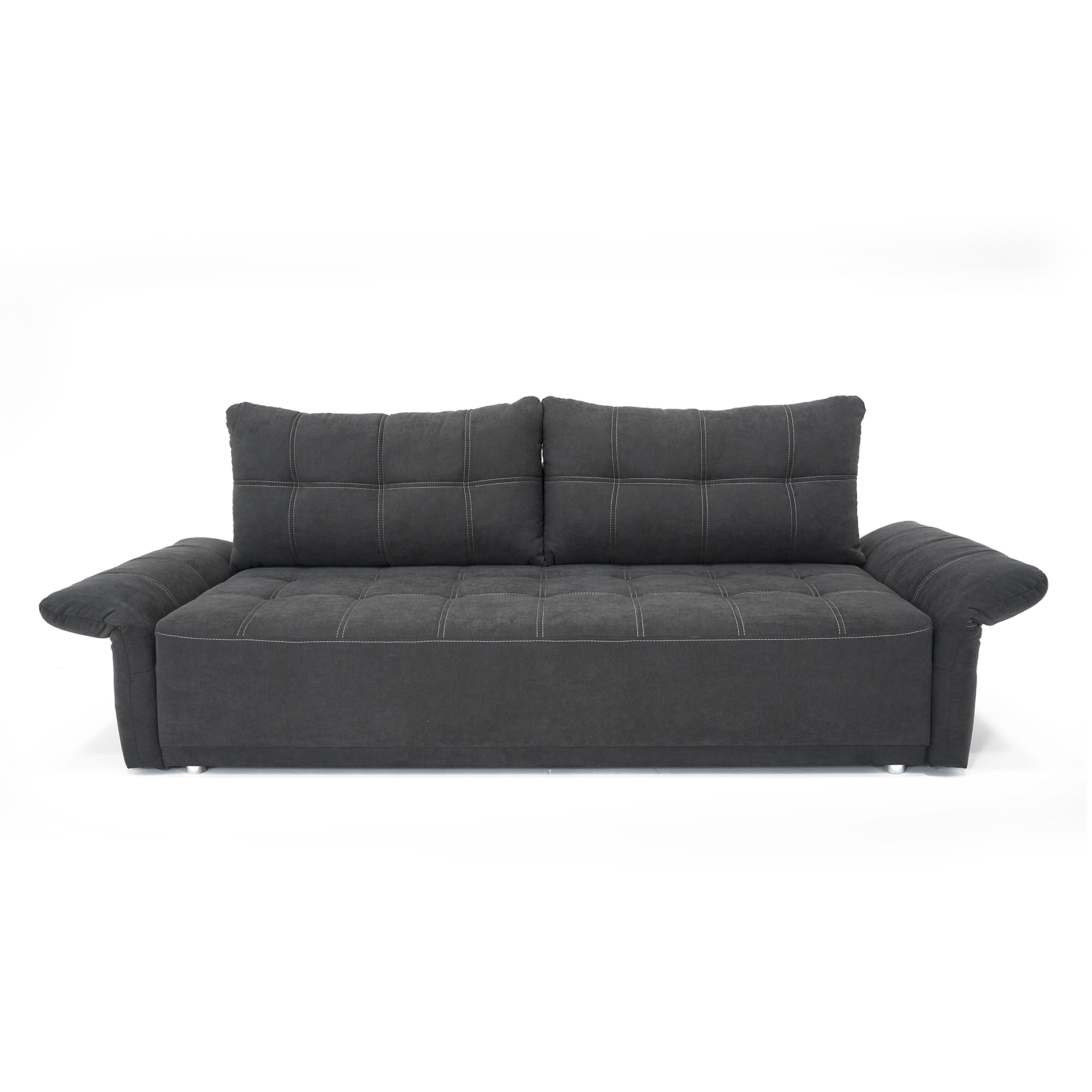 Schlafsofa - graubraun - regulierbare Armlehnen