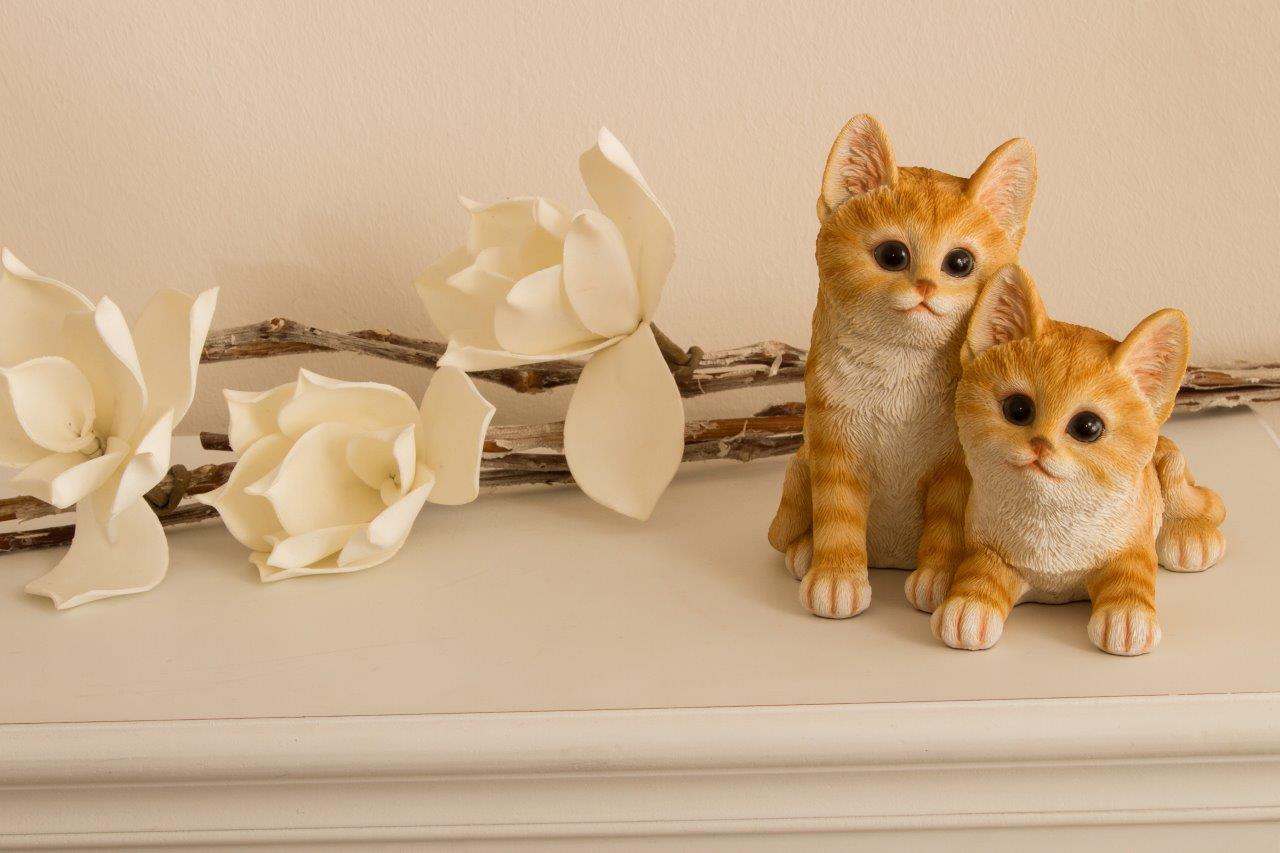 Katzenkinder - orange-weiß - 19 cm