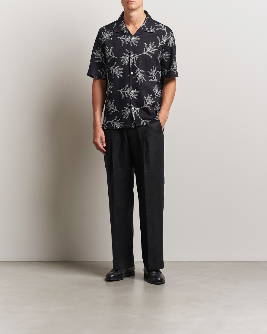 NN07 Kay Relaxed Fit Linen Trousers Black