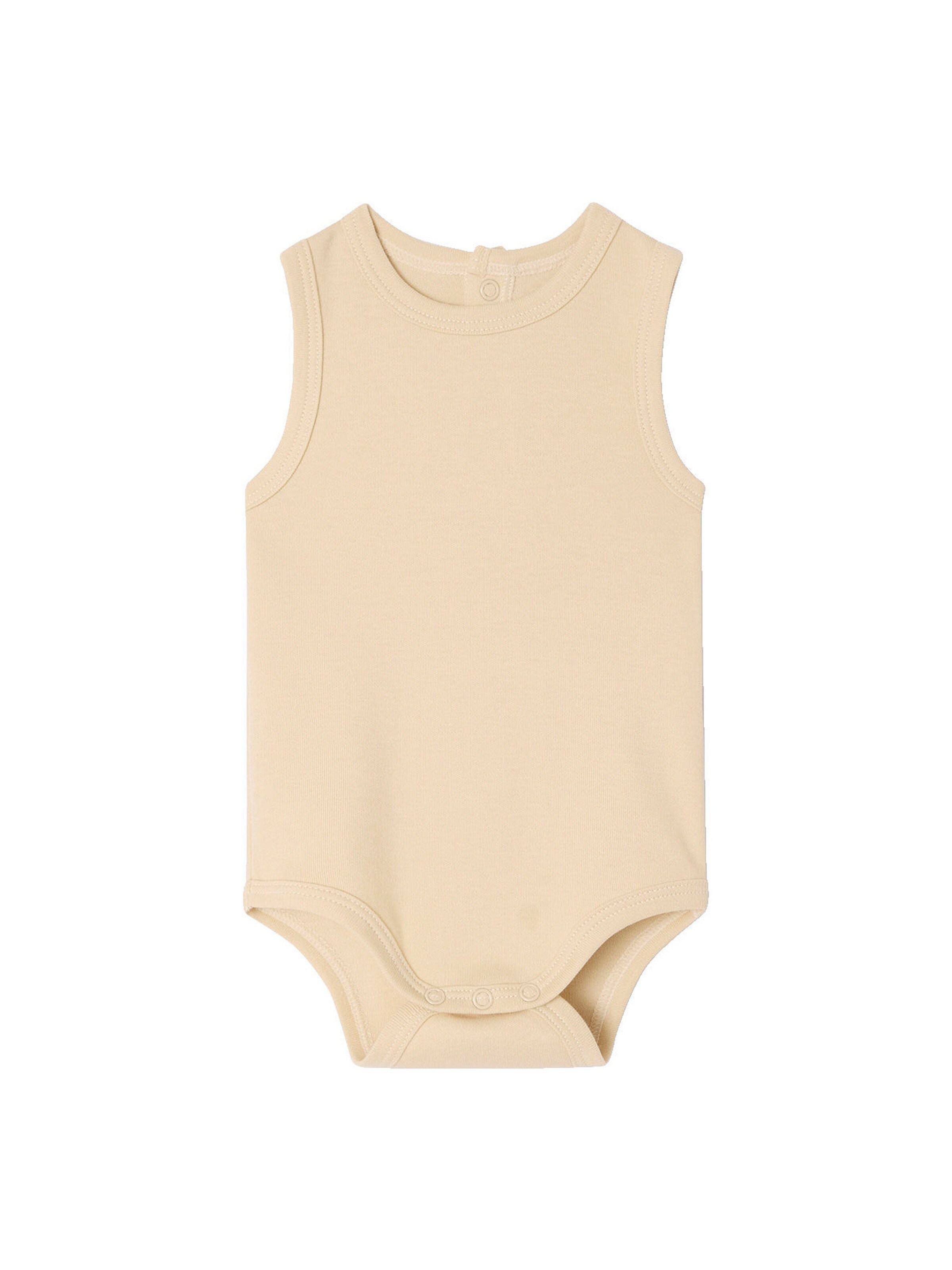 Vertbaudet Bio-Kollektion: 5er-Pack ärmellose Baby Bodys mit Tiermotiven salbeigrün