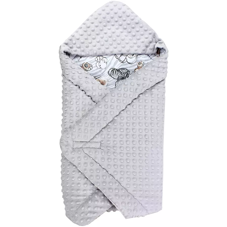 TupTam Baby Winter Einschlagdecke für Babyschale Wattiert graubraun