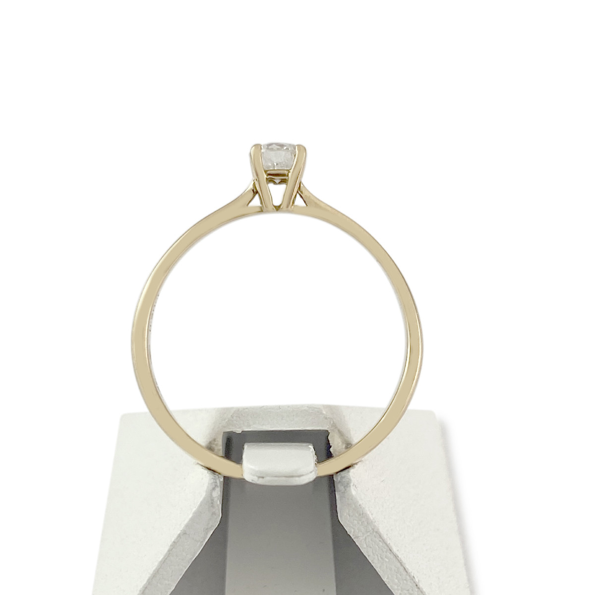 Solitaire d'occasion or 750 jaune diamant 0,20 carat