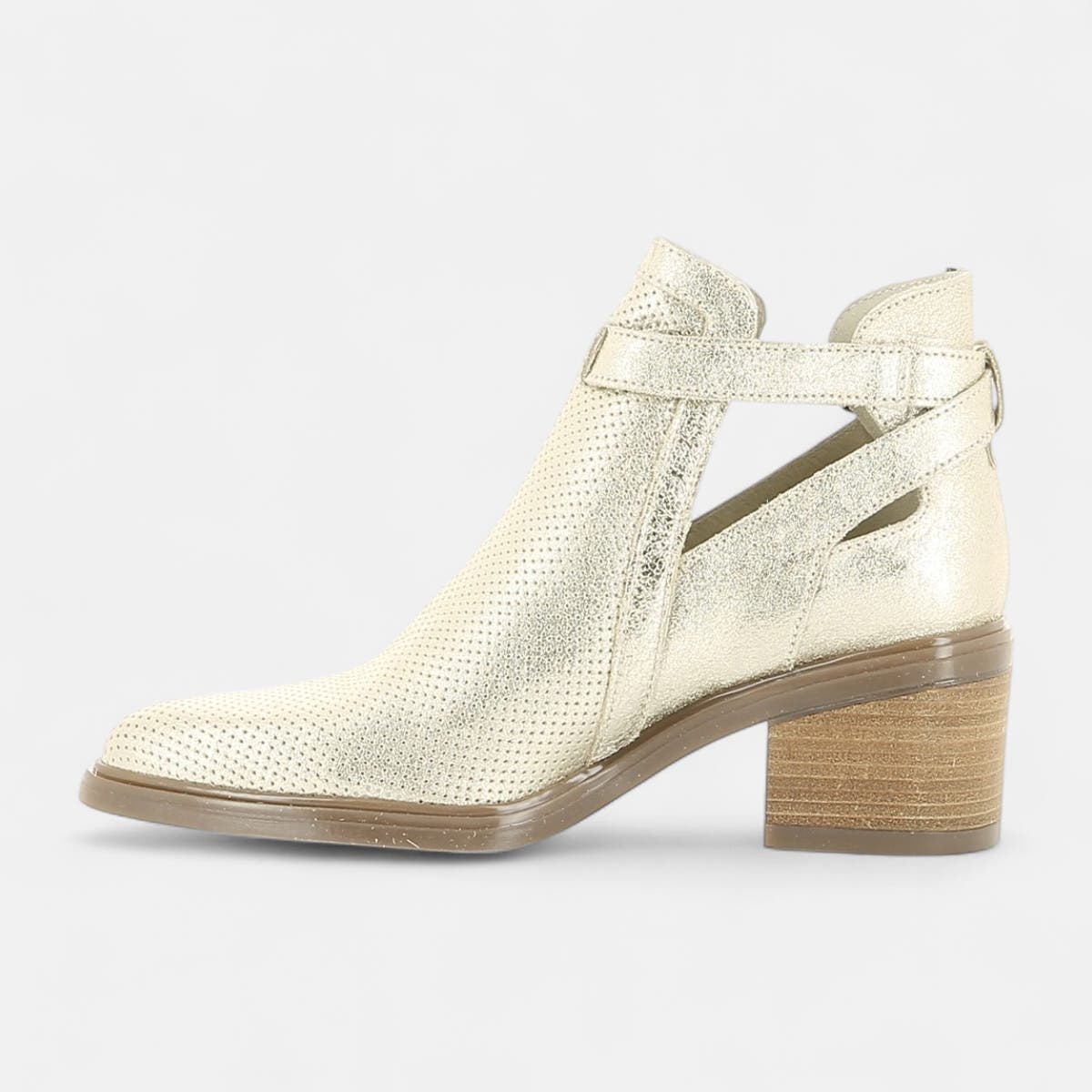 Bottines à talon Femme en cuir or