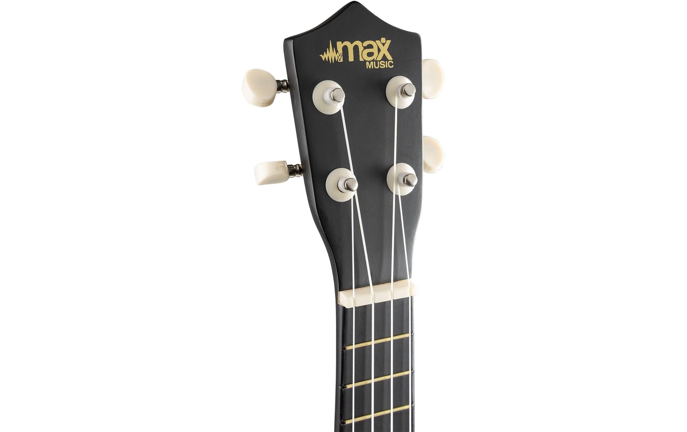 Ukulele UKEY Set Soprano Schwarz 21 ZollSopranukulele mit Tasche und Zubehör