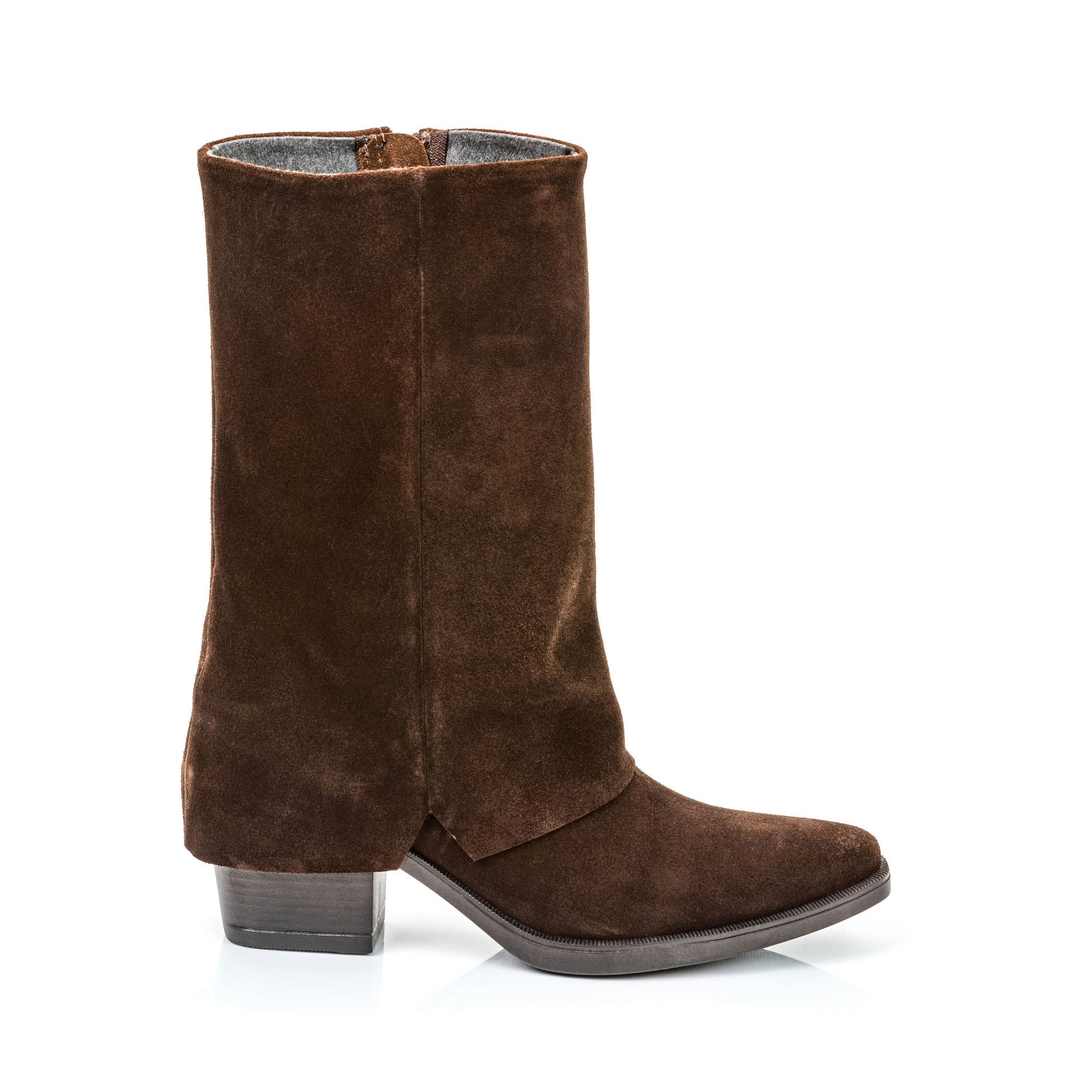 Bottines à talon Femme en cuir marron