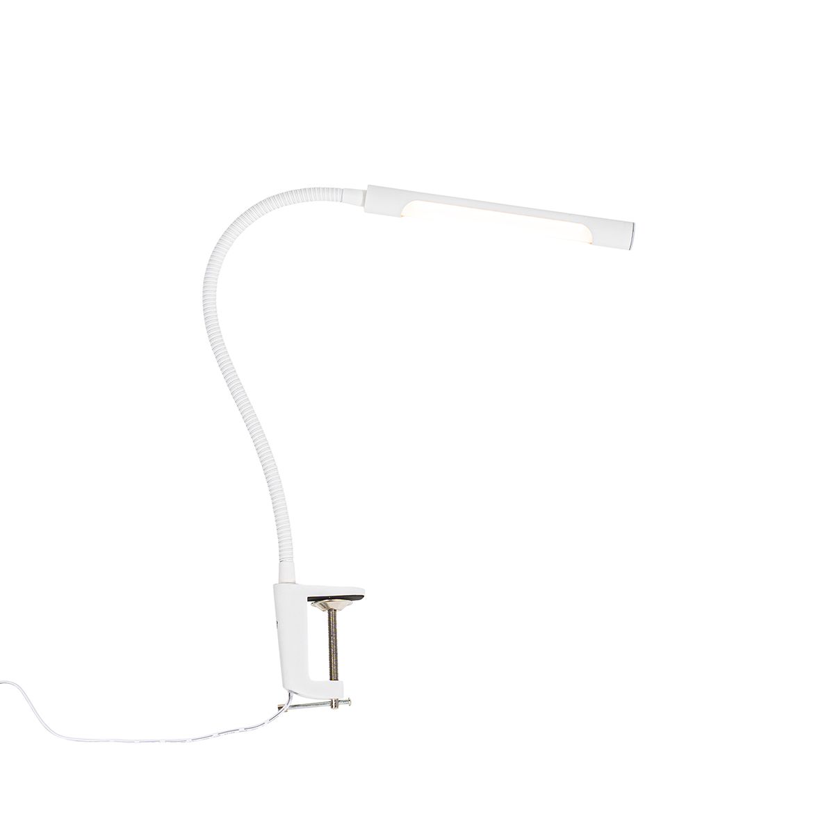 Klem bureaulamp wit incl. LED met touch dimmer - Lionard