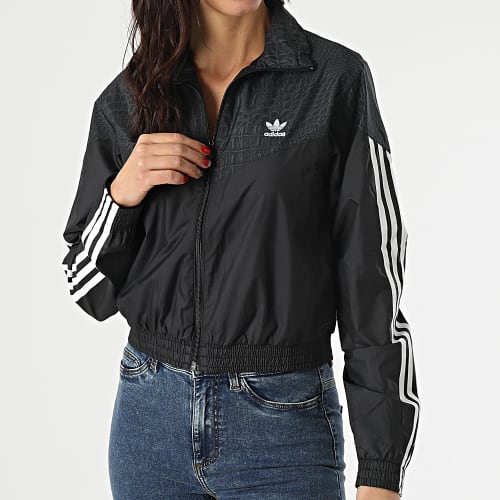 Veste Zippée Femme A Bandes H20427 Gris Anthracite
