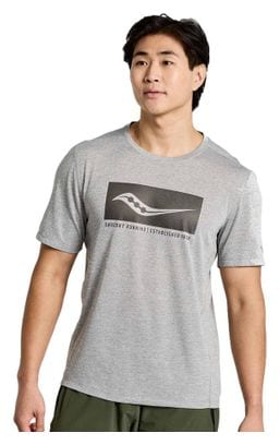 Maillot Manches Courtes Saucony Stopwatch Run Gris