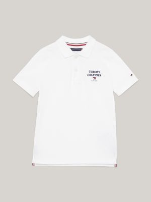 Polo de corte regular com logotipo bordado