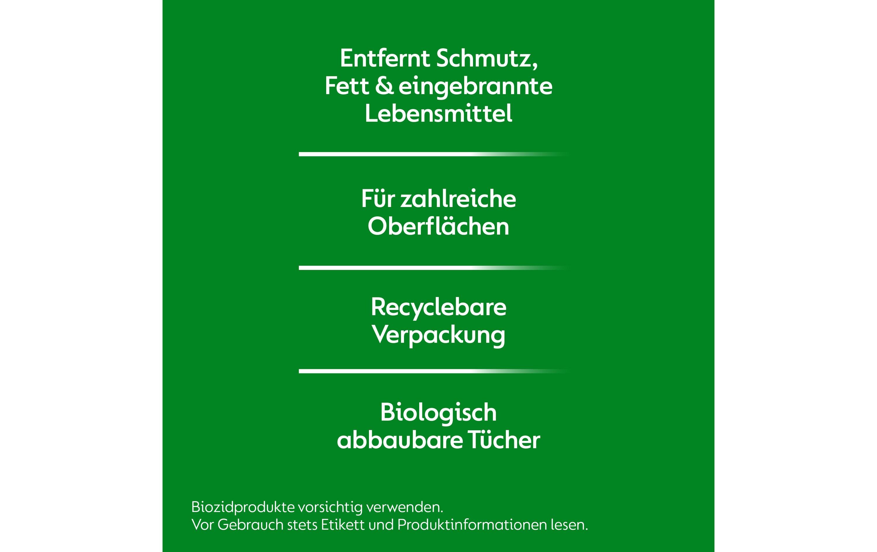 Küchen Allzweck-Reinigungstücher Limette & Minze 60 StückAntibakterieller Oberflächenreiniger mit Limette & Minze Duft
