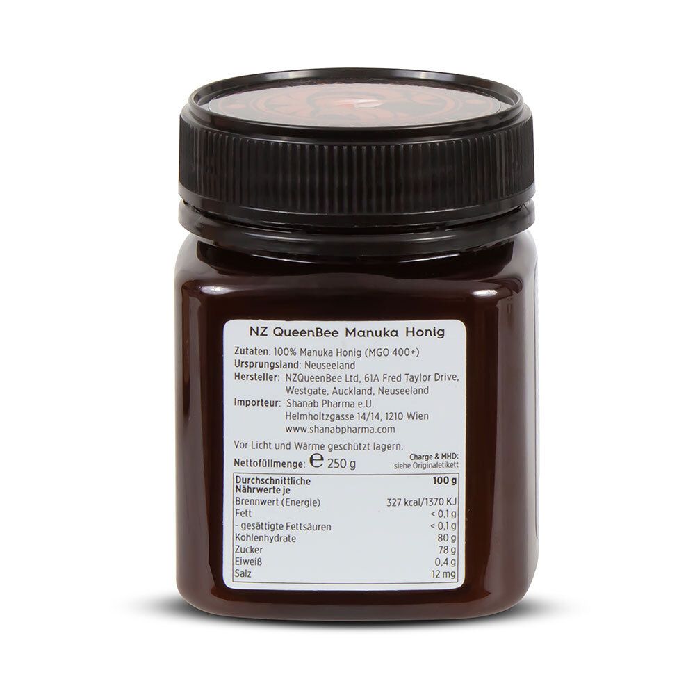 NZ QueenBee MANUKA HONIG MGO 400+ 250G