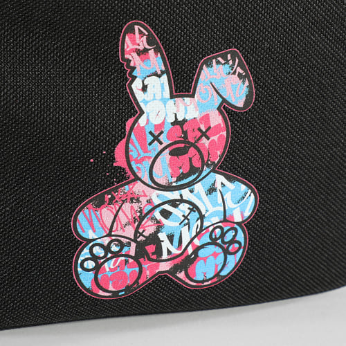Sacoche Banane Lapin Graffiti Noir Rose