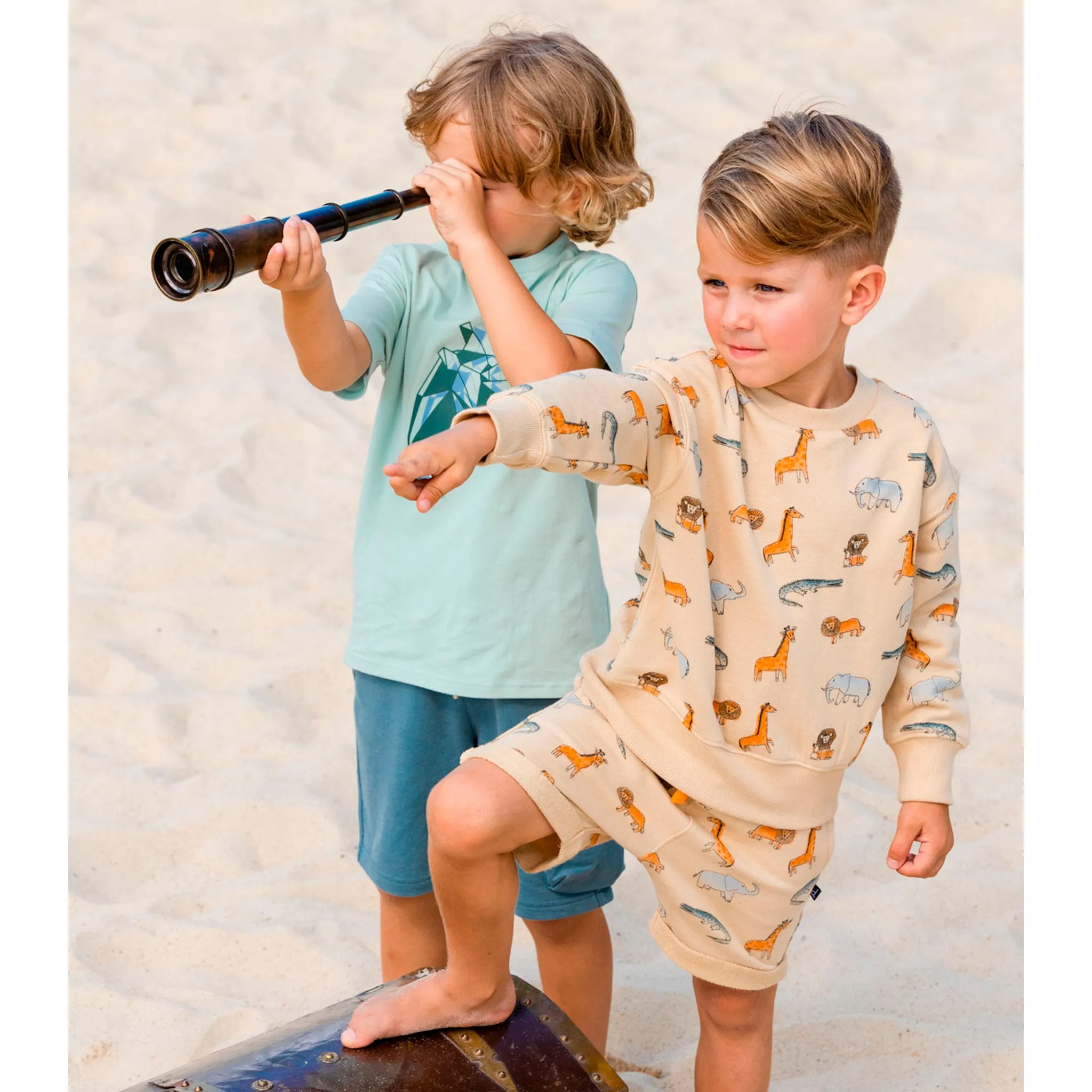 Deux par Deux Gilet Ouaté Imprimé Safari 3-6ans