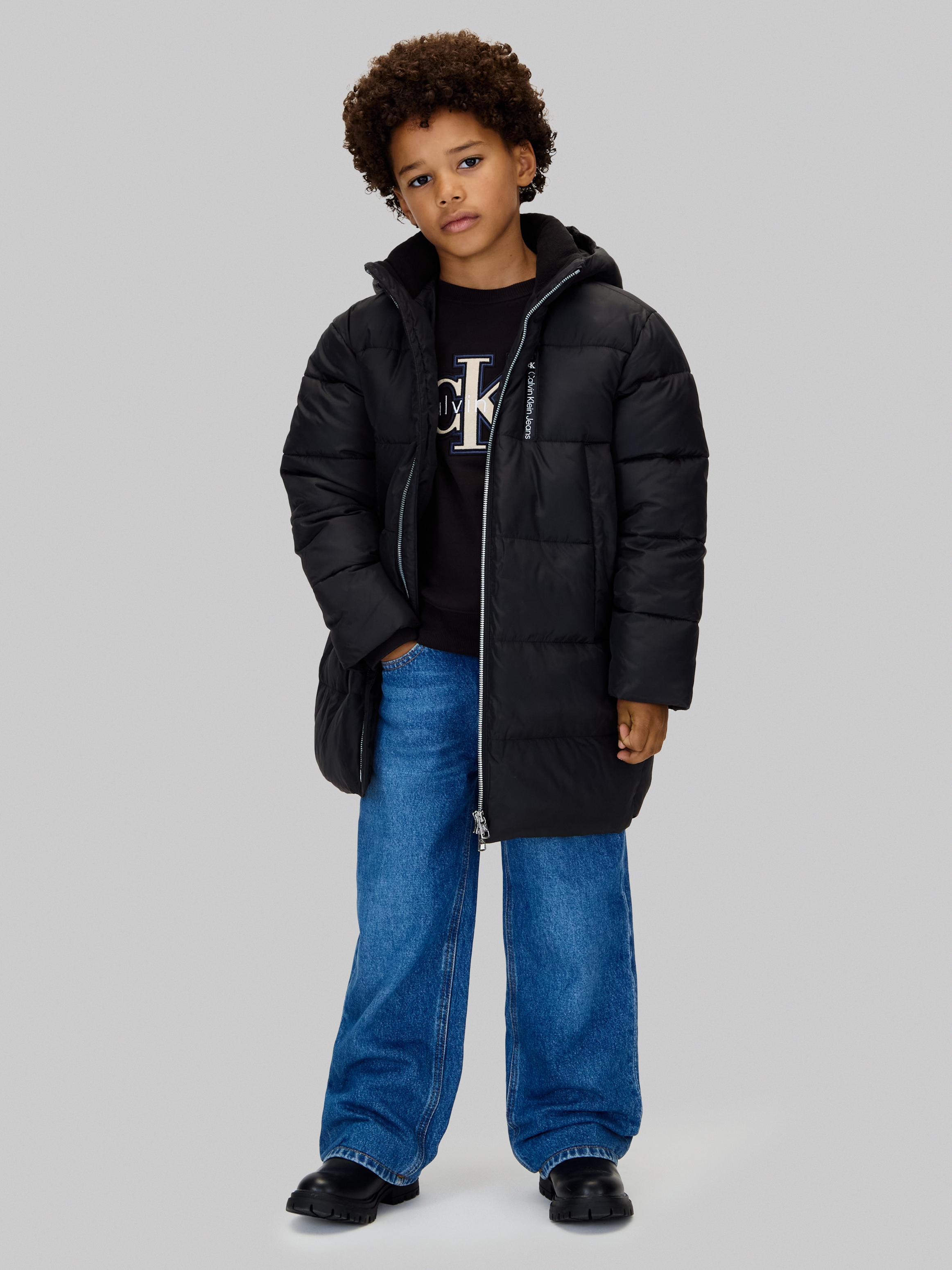 Calvin Klein Jeans Parka »Essential Parka Puffer« mit Kapuze für Kinder bis 16 Jahre und mit Logopatch