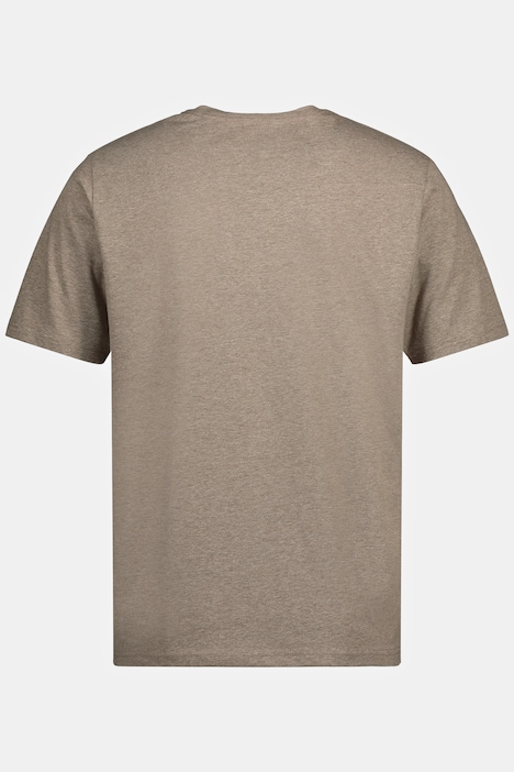 T-Shirt, Halbarm, Melange-Jersey, Rundhals, gerundeter Saum, bis 8 XL