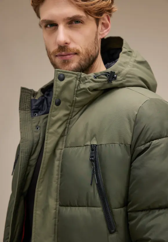 Longjacke mit 2-Wege Zipper - forest green