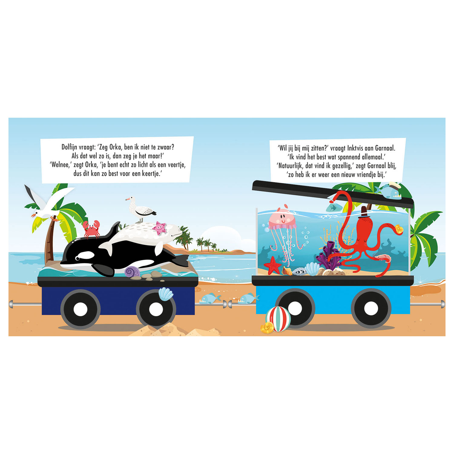 Boek en Puzzeltrein Dieren in het Water