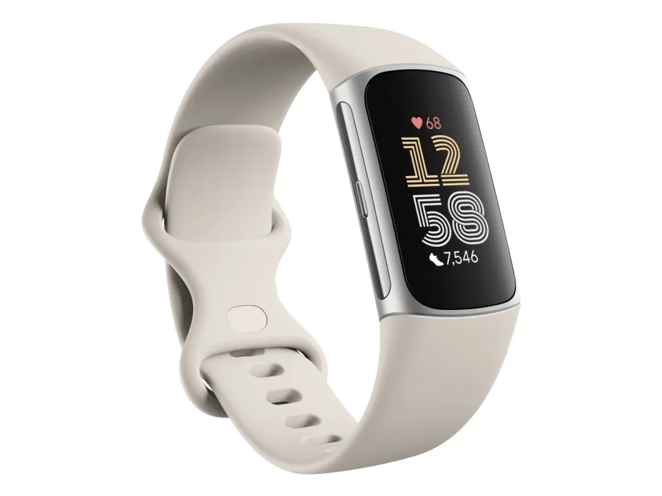 Fitbit Charge 6 - Sølvaluminium - aktivitetssporer med uendelighedsbånd - silikone - porcelæn - Bluetooth, NFC