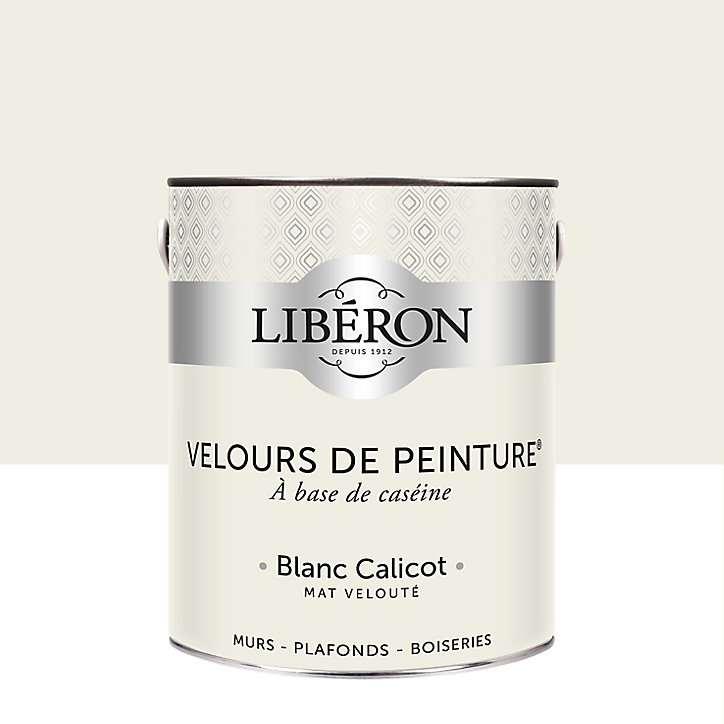 Peinture murs, plafonds et boiseries Velours de peinture blanc calicot Libéron 2,5L