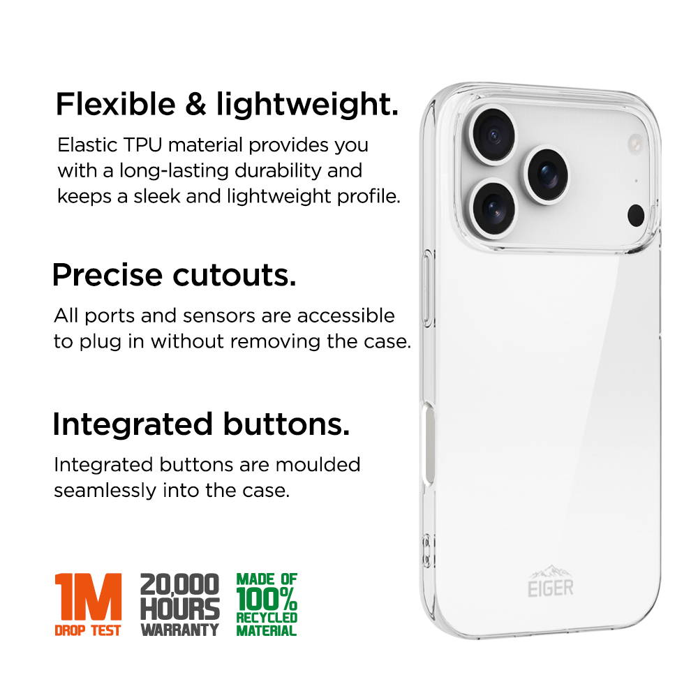 iPhone 17 Pro Max Grip Case Gummi Schutzhülle (EGCA00895) - Transparent
