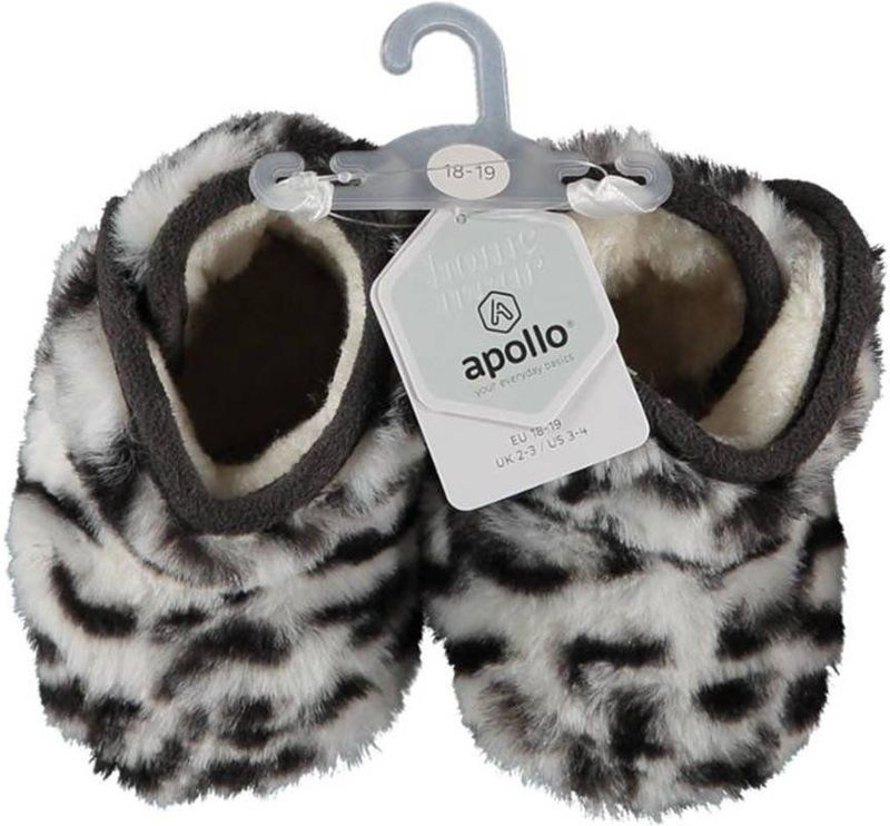 Apollo Slofjes met Imitatiebont Beige/Zwart