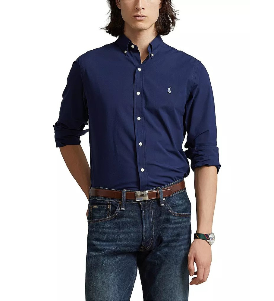 Camisa Ralph Lauren azul marinho de corte personalizado