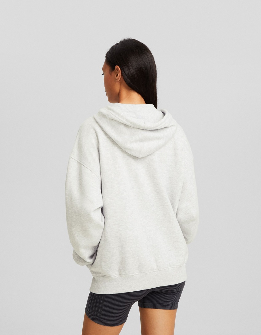 Moletom com zíper oversized