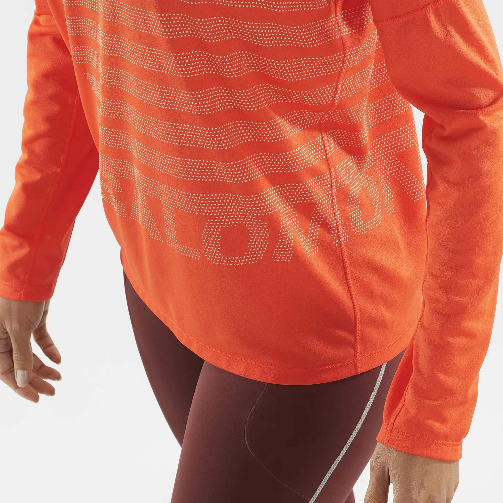 Salomon Sense Aero Ls Tee Gfx W Cherry Tomato / Rainy Day