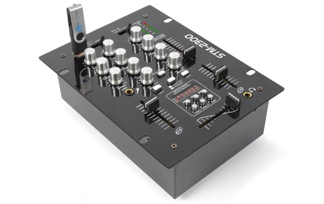 DJ-Mixer STM-23002-Kanal Mixer mit MP3-Player