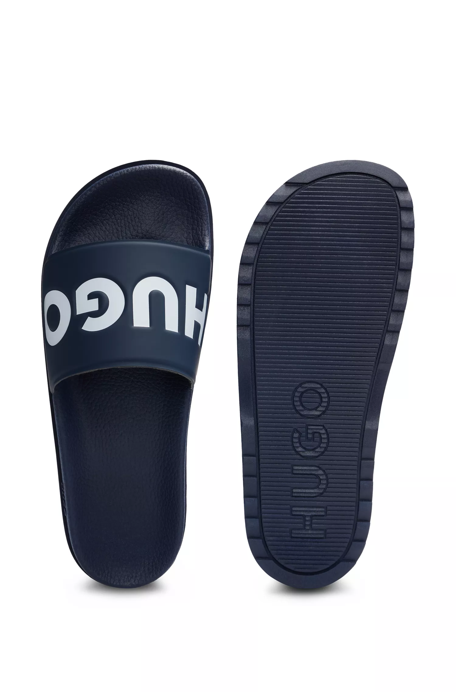 Chinelo vermelho HUGO com tira com o logotipo