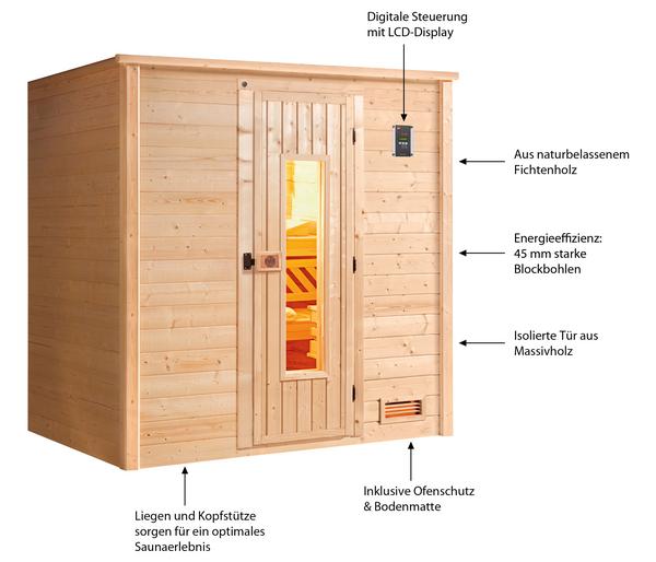 Weka Sauna Bergen mit Holztür