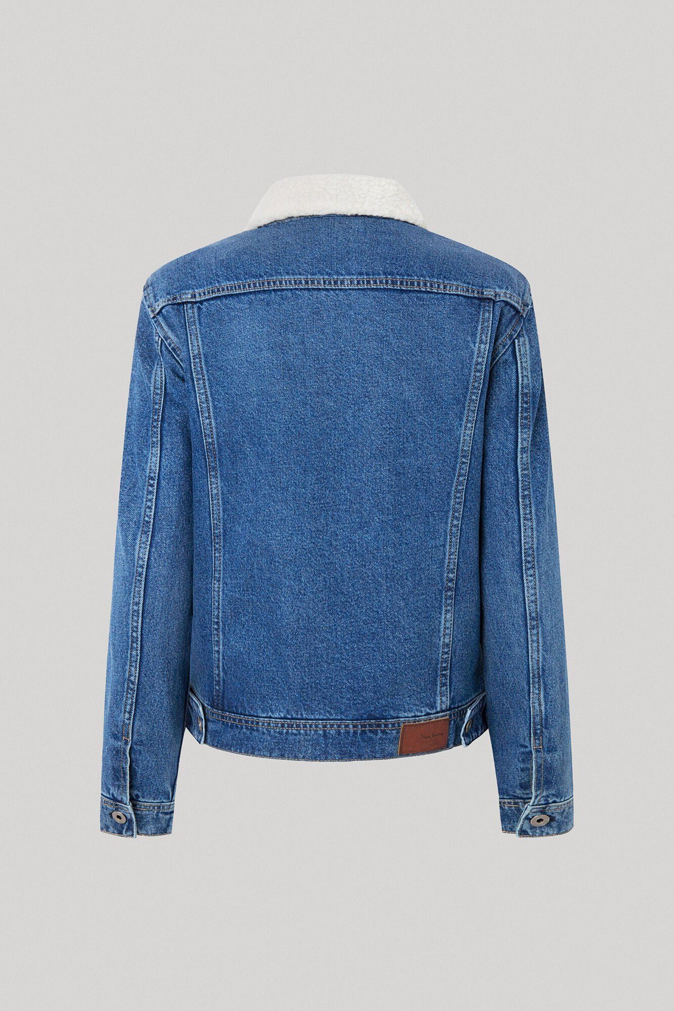 Jaqueta jeans com forro de couro Wink