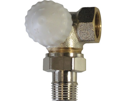 Heimeier thermostatische afsluiter V-exact II afgeschuinde hoekvorm rechts voorinstelbaar 1/2 inch nikkel 3714-02.000