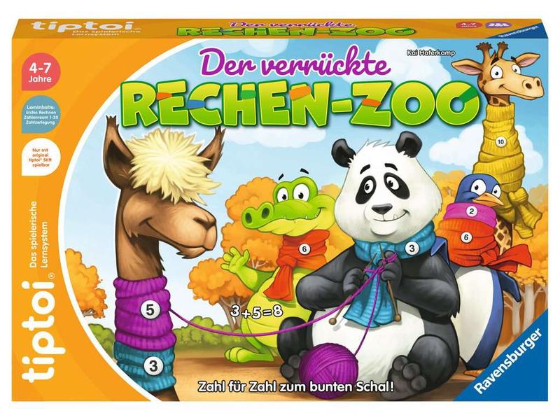tiptoi Spiel Der verrückte Rechen-Zoo Zahl für Zahl zum bunten Schal!