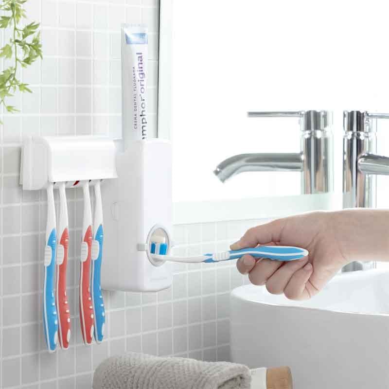 Distributeur de dentifrice & porte brosse à dents