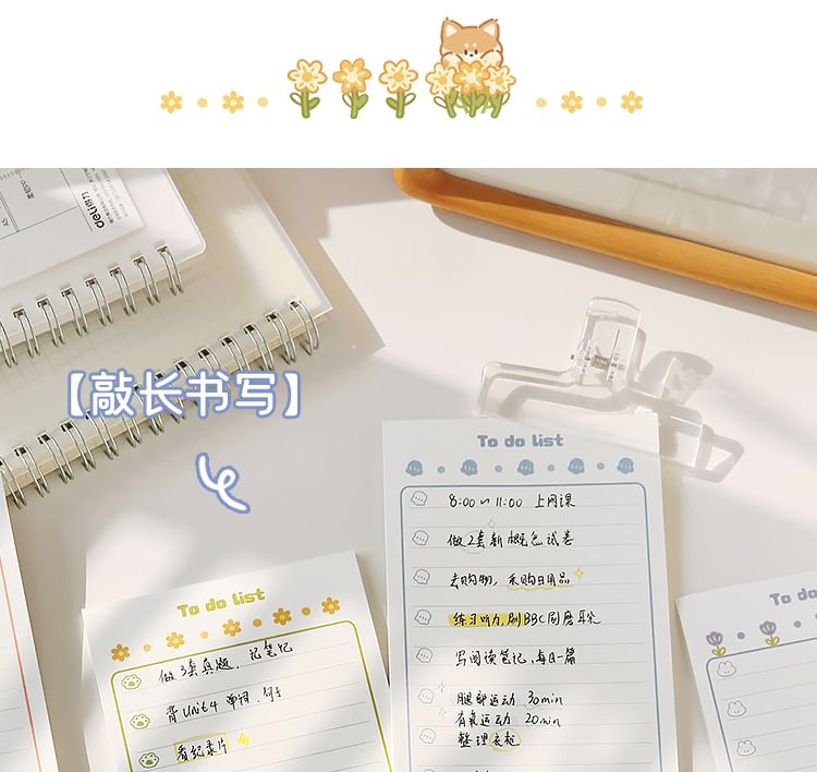 Schattige essentials - memoblok met dierenprint / planner (verschillende designs)