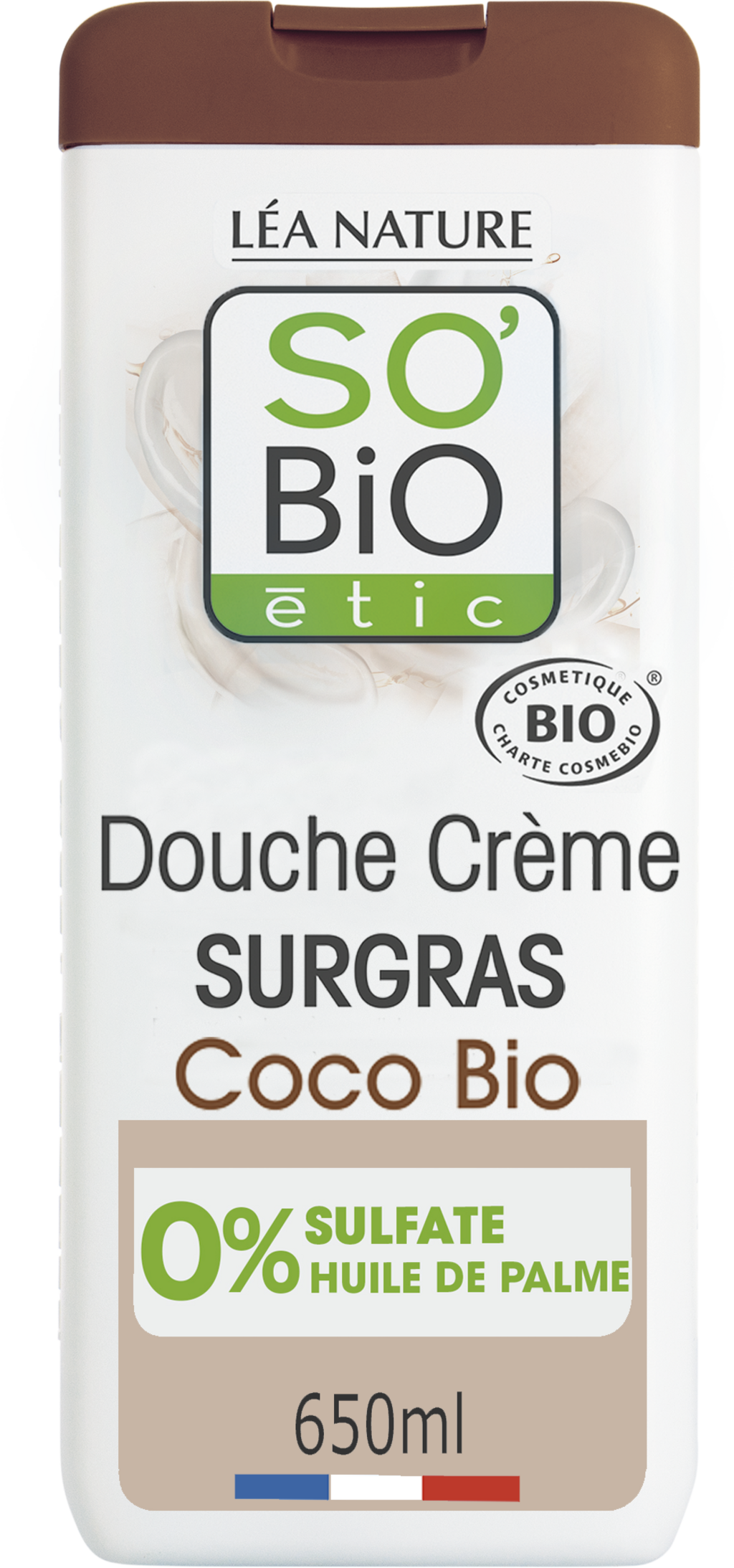 LÉA NATURE SO BiO étic  Rückfettende Duschcreme Kokos, 650 ml